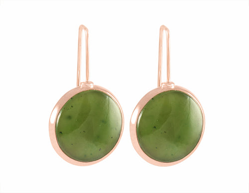 18k rose gold earrings with jade