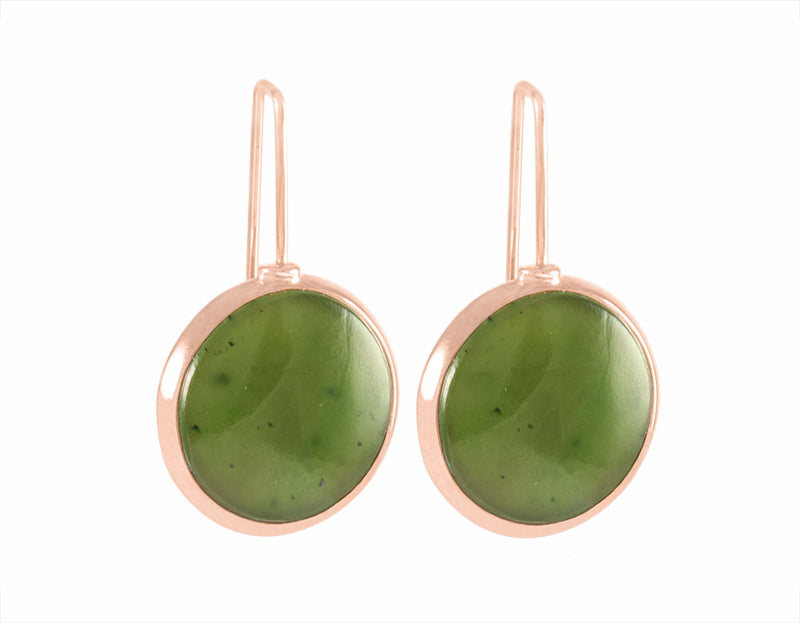 18k rose gold earrings with jade