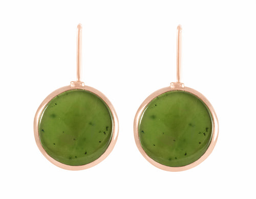 18k rose gold earrings with jade