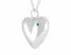 Very large solid sterling heart pendant set with tsavorite garnet.