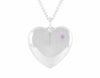 Sterling heart set with pink sapphire.