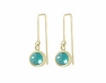 Indicolite tourmaline in 18k green gold earrings.