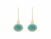 Indicolite tourmaline in 18k green gold earrings.