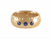 solid 14k gold man's band with sapphires and diamonds