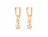 18k yellow gold drops with diamonds on hoops