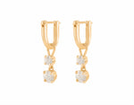 18k yellow gold drops with diamonds on hoops