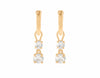 18k yellow gold drops with diamonds on hoops