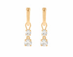 18k yellow gold drops with diamonds on hoops