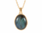 Labradorite pendant in solid 18k yellow gold.